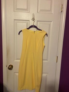 Calvin Klein Yellow Midi Sheath Dress